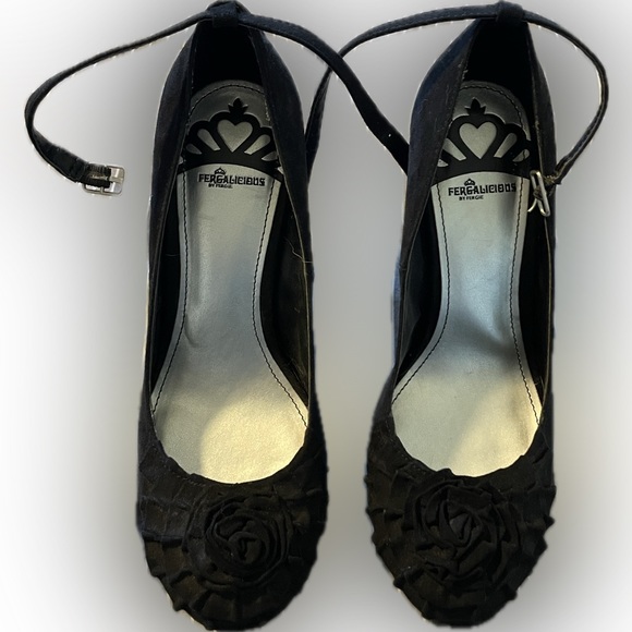 Fergalicious Black Faux Suede Heel - Picture 2 of 4